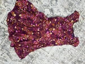 Gap Kids Girls Purple Pink Orange Floral Cap Sleeve Tiered Drop Waist Dress 10